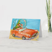 Carte pliée du Globe de neige Flamants roses (Devant)