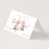 Carte pliée en Merci en parties scintillant argent (Front)
