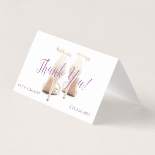 Carte pliée en Merci en parties scintillant argent (Front)