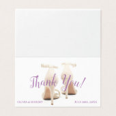 Carte pliée en Merci en parties scintillant argent (Outside Unfolded)