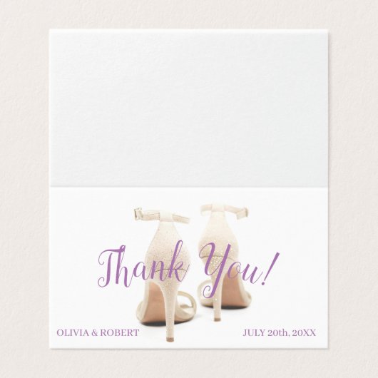 Carte pliée en Merci en parties scintillant argent (Outside Unfolded)