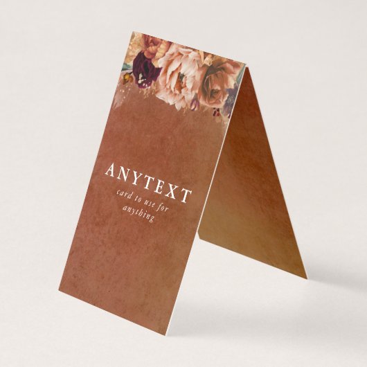 Carte pliée en terre cuite Floral Boho (Back)