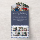 Carte pliée en trois Bleu de Noël (À l'intérieur)