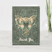 Carte pliée Fancy Green Steampunk Papillon (Devant)