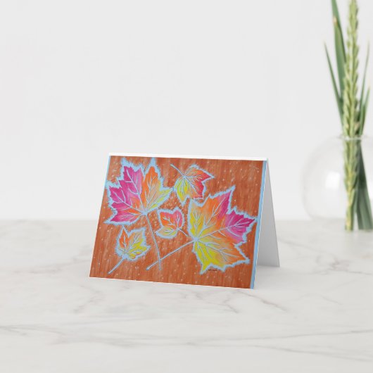 Carte pliée Feuilles automne (Devant)