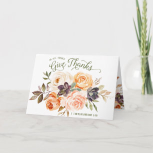 Carte pliée Fleurs de roses 'Rendez grâce en toute