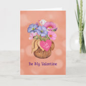 Carte pliée Fleurs pour ma Valentine 5" x 7" (Devant)