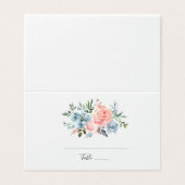 Carte pliée Floral rose et bleu Dusty Roses (Outside Unfolded)