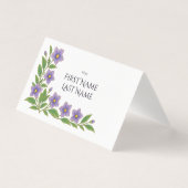 Carte pliée florale pour numéro de table de mariag (Front)