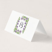 Carte pliée florale pour numéro de table de mariag (Back)