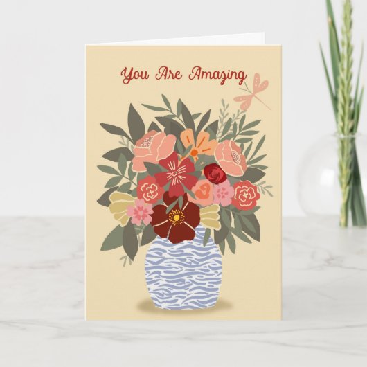 Carte pliée florale "Vous êtes incroyable" - intér (Devant)
