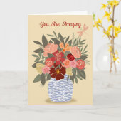 Carte pliée florale "Vous êtes incroyable" - intér (Fleur jaune)