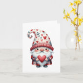 Carte pliée Gnome Saint-Valentin (Fleur jaune)