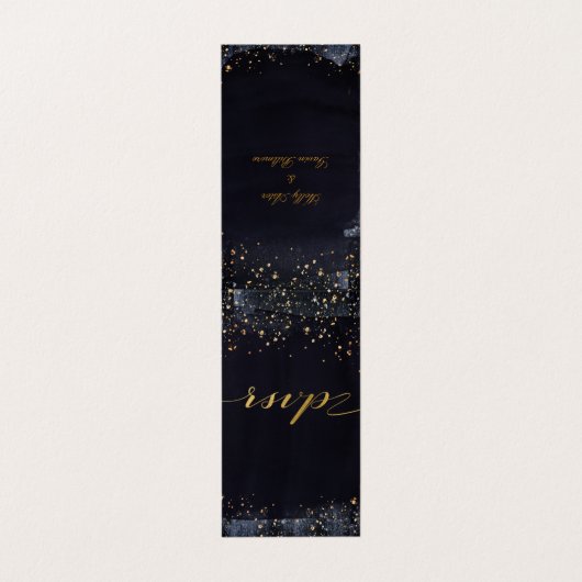 Carte pliée Gold Starry Mariage de nuit en ligne R (Extérieur déplié)