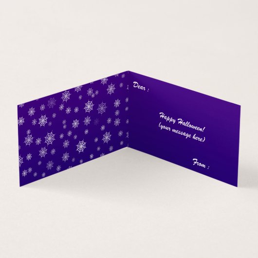 Carte pliée Halloween Spider Web (Inside)