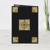 Carte pliée mariage Black Gold avec menu (Dos)