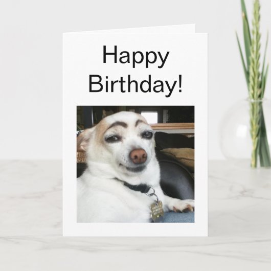 Carte pliée Mème de chien sourcil (Devant)