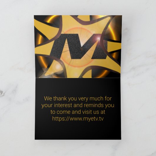 Carte pliée "Merci" (Intérieur)