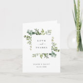 Carte pliée Merci de feuillage vert Eucalyptus (Devant)