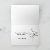 Carte pliée Merci Fleur Fleur Fleur Sauvage (Intérieur)