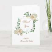 Carte pliée Merci floral du jardin de crème printa (Devant)