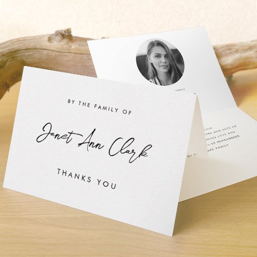 Carte pliée Merci funéraire et de sympathie