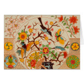 Carte pliée Oiseaux et papillons (Devant horizontal)