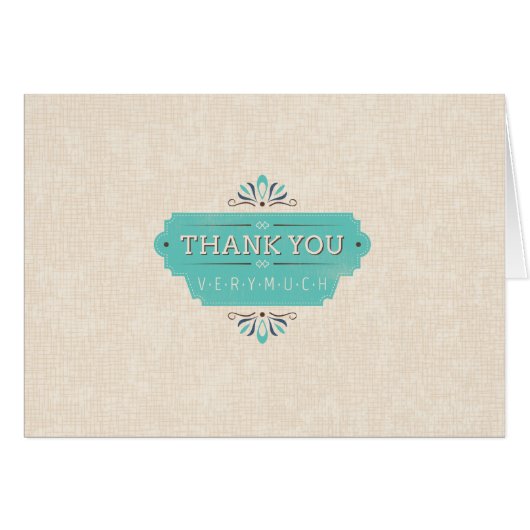 Carte pliée par Merci turquoise (Devant Horizontal)