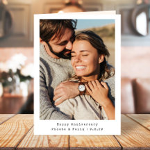 Carte pliée personnalisée en couple photo Annivers