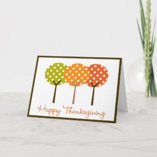 Carte pliée Polka Arbre bon thanksgiving