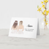 Carte pliée pour demande de témoin de mariage (Fleur jaune)