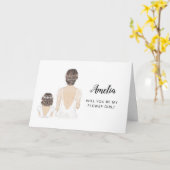 Carte pliée pour demander à une jeune fille d'être (Fleur jaune)