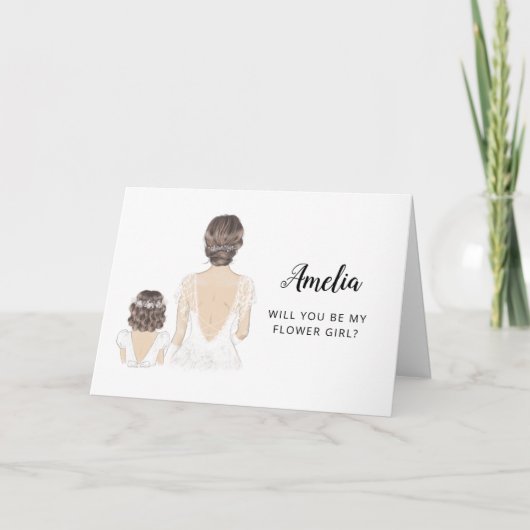 Carte pliée pour demander à une jeune fille d'être (Devant)