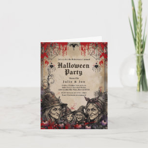 Carte pliée pour la fête gothique d'Halloween pour