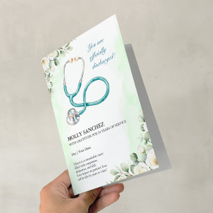 Carte pliée pour la retraite du médecin RN Stéthos