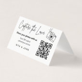 Carte pliée QR code Chic Moderne Capturez l'Amour (Front)