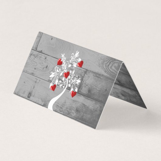 Carte pliée Red Valentine Hearts Tree (Back)