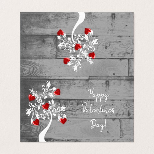 Carte pliée Red Valentine Hearts Tree (Outside Unfolded)