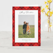 Carte Pliée Rouge Noël Fête Photo (Fleur jaune)