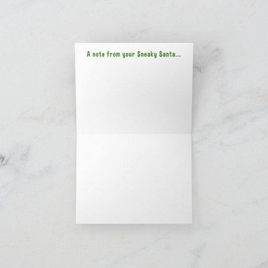 Carte pliée Sneaky Père Noël avec enveloppe (Intérieur)