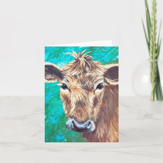 Carte pliée Vache Brune