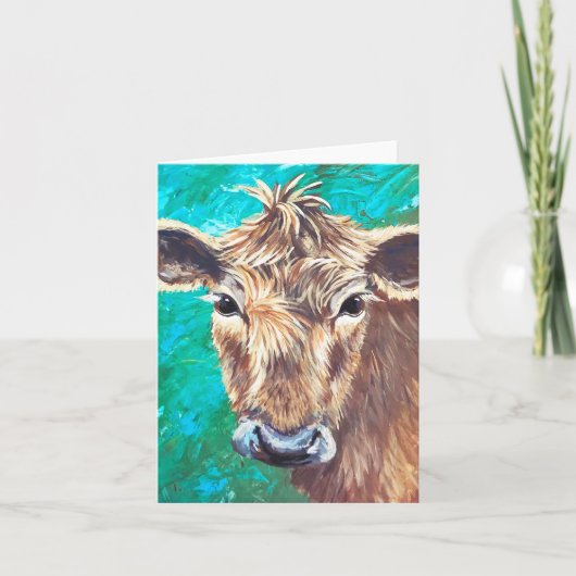 Carte pliée Vache Brune (Devant)