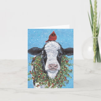 Carte pliée vache et cardinal