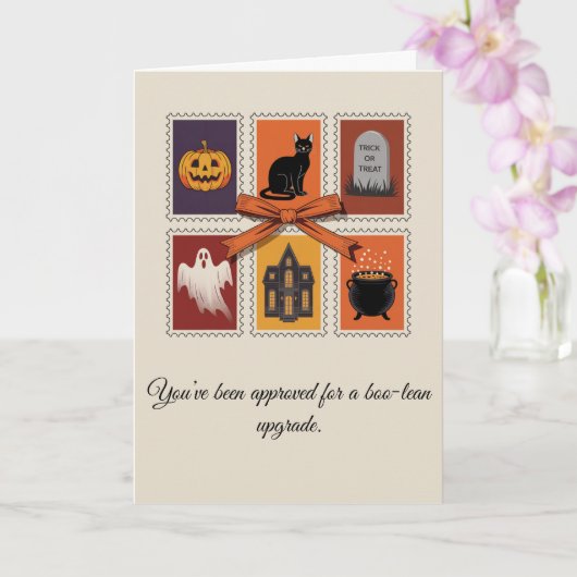 Carte pliée vintage Halloween Boo Ghost (Orchidée)