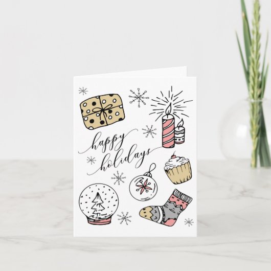 Carte pliée Whimsical Happy Holidays (Devant)