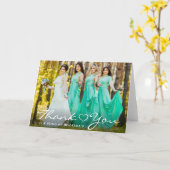 Carte Plier Merci de photo de coeur du script de servant (Fleur jaune)