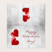 Carte Plier Red Valentine Hearts (Outside Unfolded)