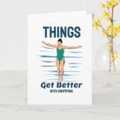 Carte Plongée cool - Les Choses S'Améliorent Avec La Bai (Fleur jaune)