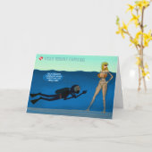 CARTE PLONGÉE DE PLONGÉE ET FILLE DE BIKINI. PLAISANTE D (Fleur jaune)