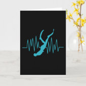 Carte Plongée en Apnée Rythme Cardiaque Plongeur en Apné (Fleur jaune)